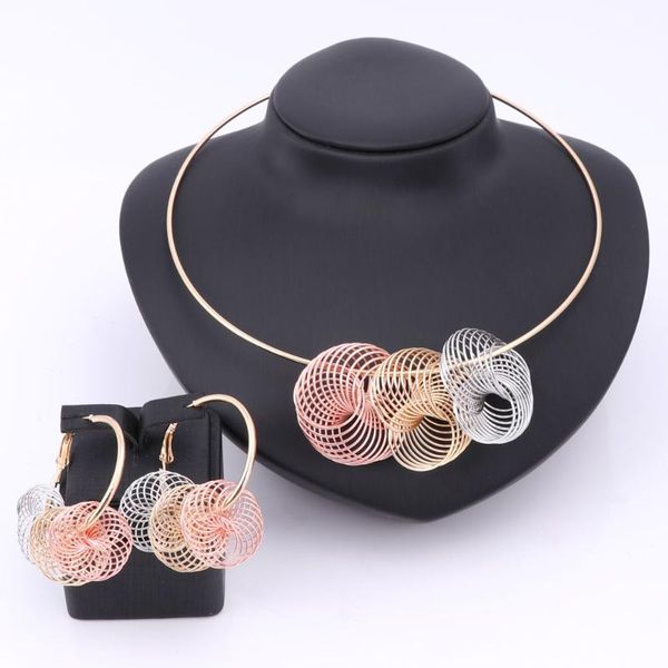 

fashion dubai gold color big design jewelry set nigerian wedding african beads earrings necklace bridal party accessories sets, Silver