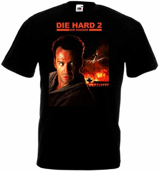 

die hard 2 t shirt black movie poster all sizes s-5xl