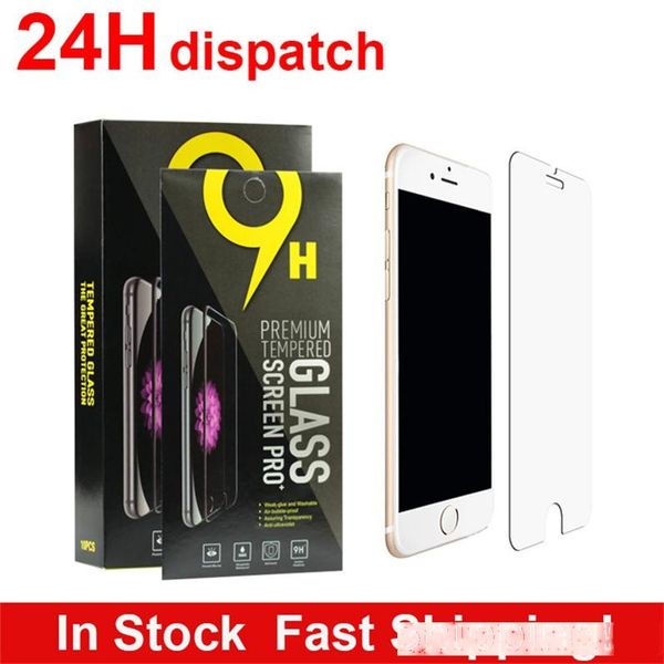 

screen protector for iphone 11 pro max xs max xr 7 8 plus tempered glass for lg stylo 5 moto e6 protector film 0.33mm with paper box in stoc
