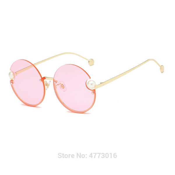 

factory direct sales of 2020 new round brand same sunglasses cat ears pearl ladies fashion sunglasses, White;black
