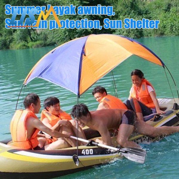 

tents and shelters lism inflatableboatfishing sun shade rain canopy kayak kit sailboat awning cover folding sunshade accessories(no boat