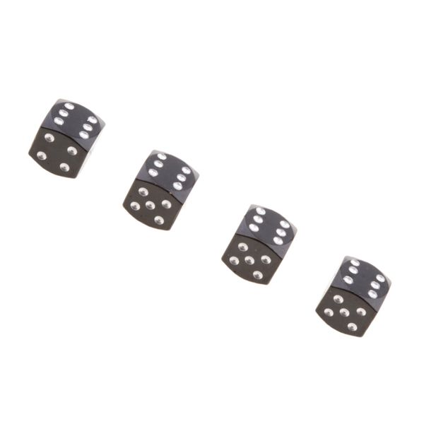 

4pcs dice shape tyre valve covers caps stems for car bike truck motorcycle black