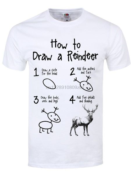 

how to draw a reindeer men white t-shirt mens shirts short sleeve trend clothing print t shirt men tee plus size(1