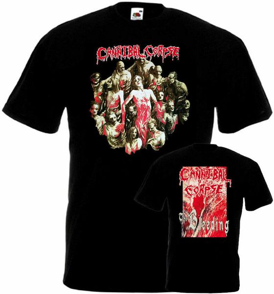 

cannibal corpse the bleeding double sided t-shirt black death metal short sleeve t shirt cotton t shirts tee