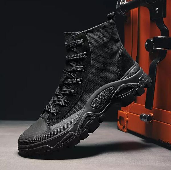 

fashion men women boots triple black khaki ankle winter boots warm martin boots size eur 36-43