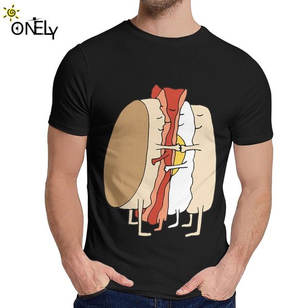 

t shirt breakfast sandwich love slim fit comfortable funny classic round neck cartoon print short sleeve