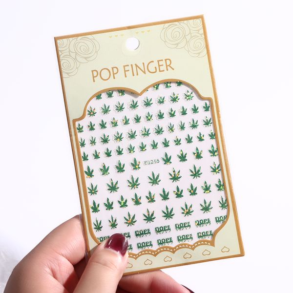 

stickers & decals 1pc green pattern 3d nail sticaaker magic effect art decoration sliders transfer sticker, Black