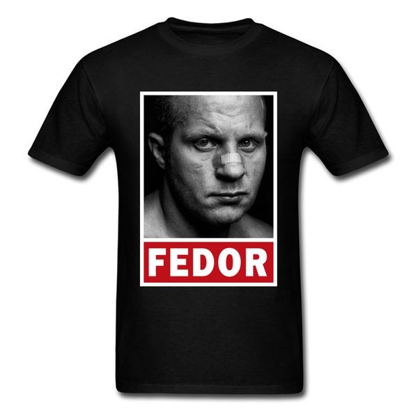 

3d fedor emelianenko t shirt mma t-shirt men tshirt classic style clothing fighter tee cool black cotton fabric