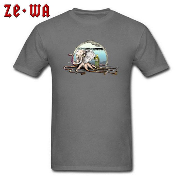 

vintage 3d t-shirt men novelty t shirts ocs elephant print summer clothes airship spaceman funky grey cotton tees