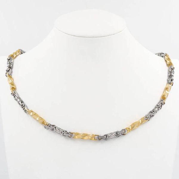 

1 gold colour hip hop stainless steel men new byzantine chains necklaces jewellery,rock,gift, fashion mens accessories wholesale, Silver