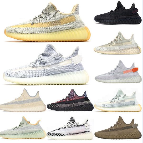 

2020 высочайшее качество двойная коробка kanye west v2 мужчины женщины беговые обувь зебра шлафон хвостовой свет светоотражающий асриэль бел