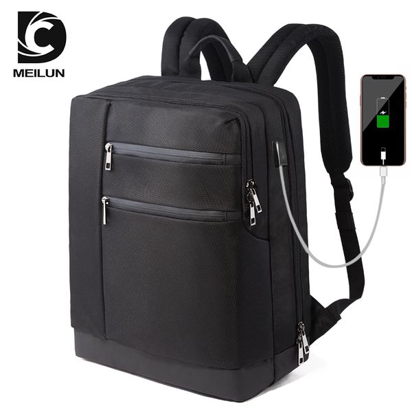 

men's business leisure fashion backpack oxford cloth large capacity waterproof backpack usb charging schoolbag lapbag