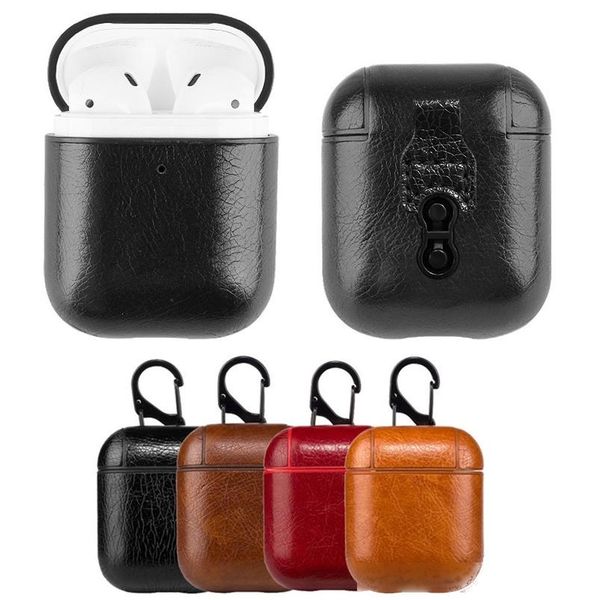 

luxury bag for apple airpods bluetooth wireless earphone leather case cover for air pods 1 2 funda cover charging box cases