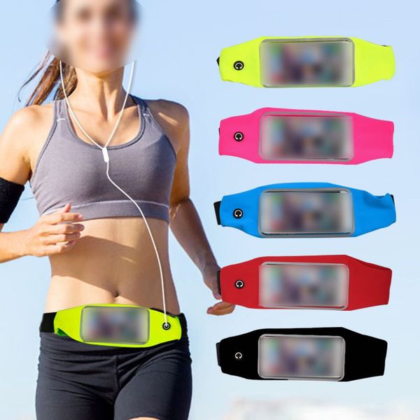 

women men touch screen sports waist pockets outdoor mobile phone waterproof running bag multi-function slim waist pocket belt