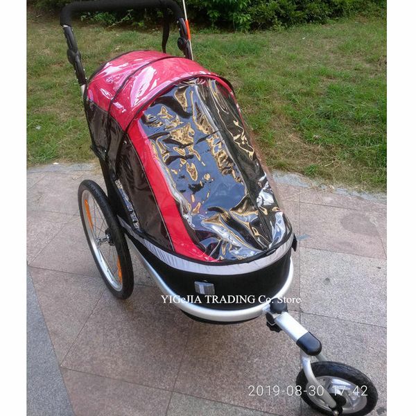 

2 in 1 single kid bicycle trailer with 20-inch inflatable wheel, red color baby stroller/jogger with adjustable handle