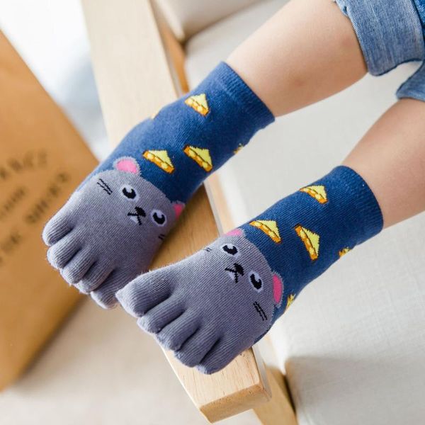 

new 2020 kids babies sock toddler baby kids girls boy cartoon animal five fingers anti slip cotton socks christmas gifts p30, Pink;yellow