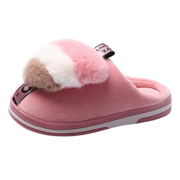

womail winter thick bottom women winter soft slippers plush flat cotton home slippers women warm home slipper, Black