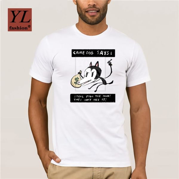 

new trendy fashion printed men's t-shirt 100% cotton crime dog trendy creative graphic t-shirt top
