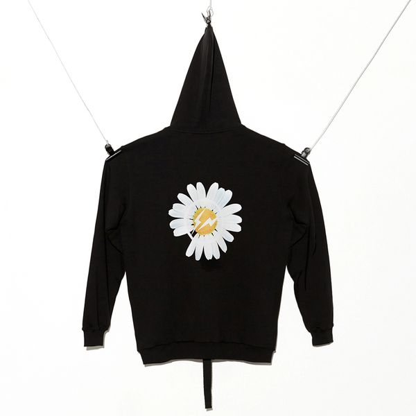 

19fw peaceminusone x fragment daisy hoodies skateboard street black sweatshirts couple oversized coats hooded fashion hip hop hflswy280