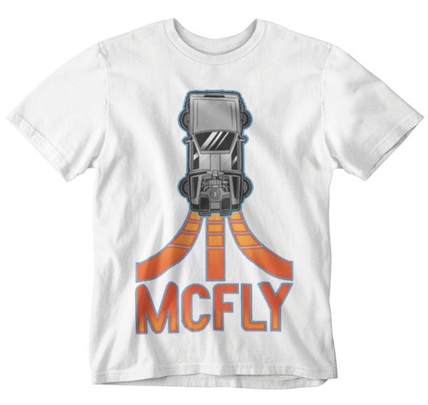 

mcfly back to future t-shirt delorean logo movie tee classic retro 80s marty loose fit tee tshirt