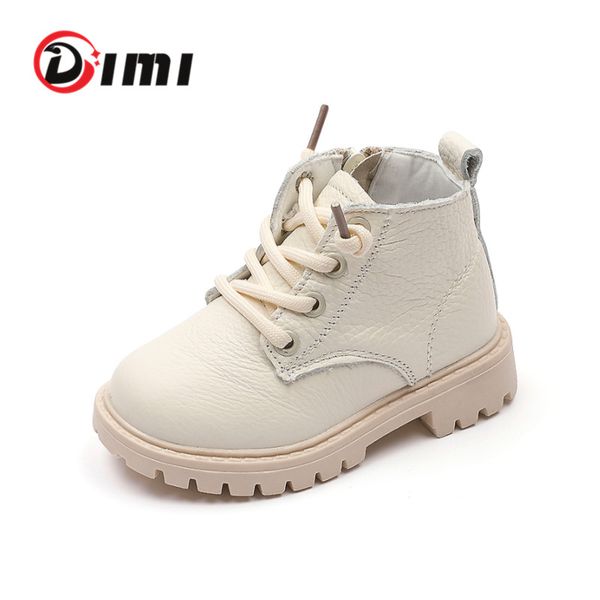 

dimi 2020 autumn children genuine leather short boots soft comfortable baby martin boots boys girls shoes, Black;grey