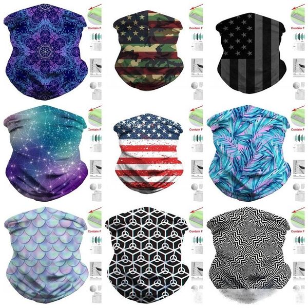 

washable scarf multicolour neck gaiter cycling face mask filter dust proof bandanna multi layer protection men women skull moon stars 7ym d2