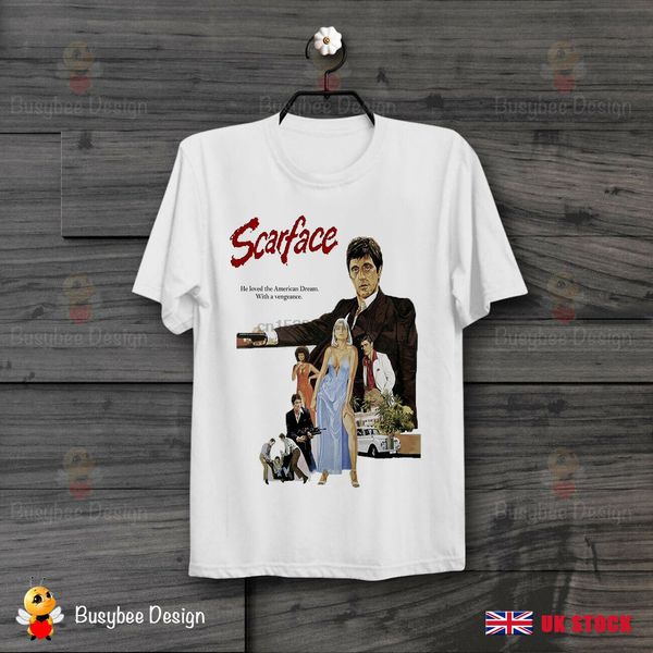 

al pacino scarface 80s film poster vintage retro t shirt b86