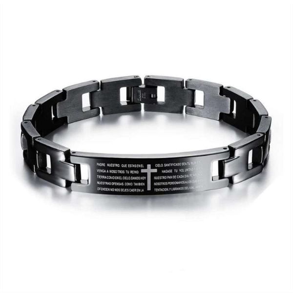 

men jewelry titanium steel biblical 's prayer bracelet so152, Black