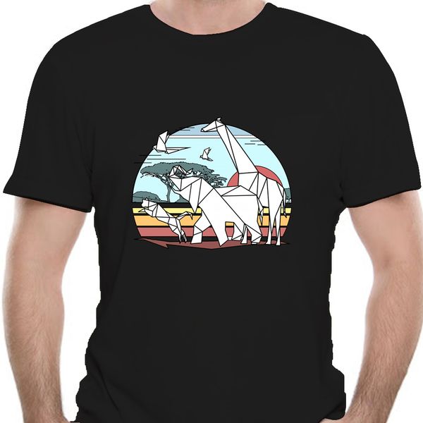 

cool scenic colored geometric african animals tee men's leisure cotton t shirts short sleeve graphic origami art t-shirt 8983d