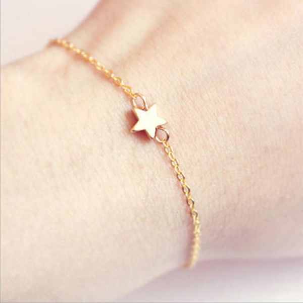 

simple bracelet womens bracelet pentagram solid star friendship metal, Golden;silver