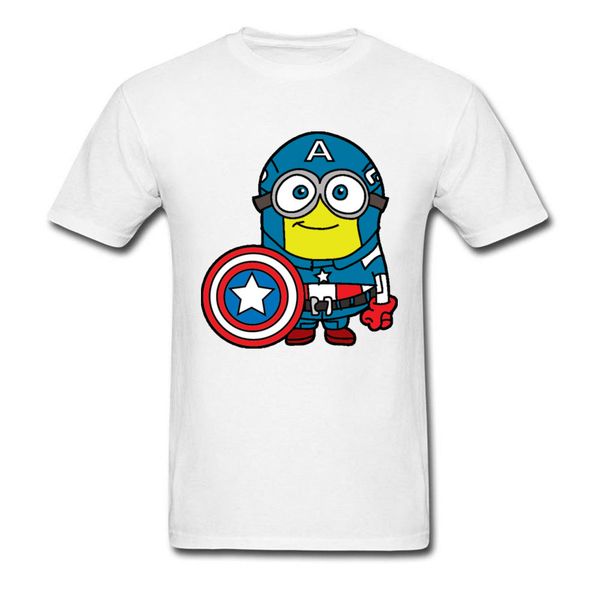 

captain minerica tshirt men minion captain america funny t-shirt cotton fabric o-neck & tees custom t shirt april fool day