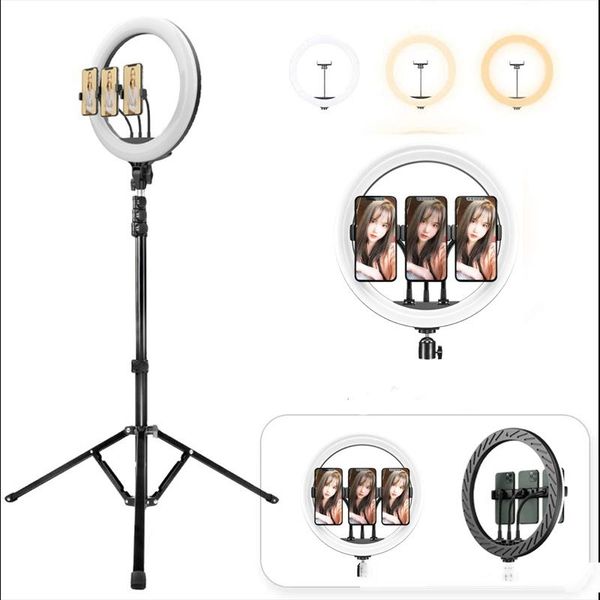 

wholesale beauty 12 inch tiktok tik tok pgraphic selfie led ring light with 2m tripod stand for live stream makeup youtube video