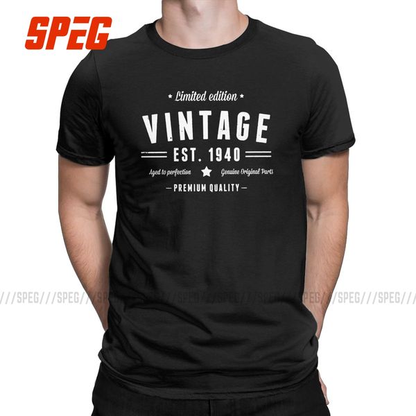 

limited edition vintage est. 1940 men t shirt 80 years old 80th birthday gift fun tees short sleeve t-shirt cotton printed