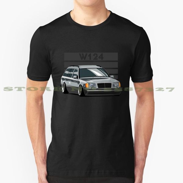 

w124 stanced wagon black white tshirt for men women