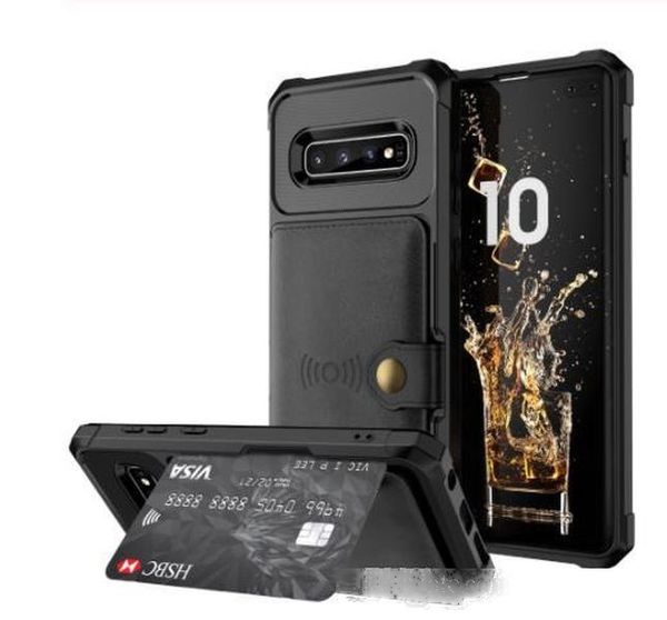 

for samsung galaxy s10 s9 plus s10e note 9 credit card case pu leather flip wallet p holder hard back cover for iphone x xs xr max cases