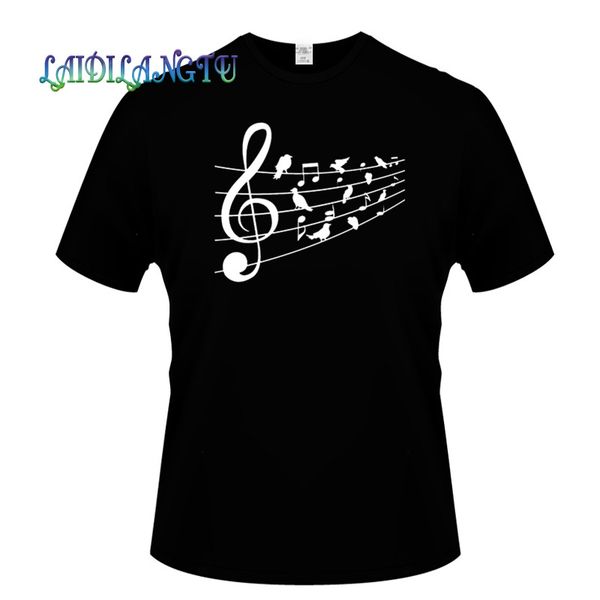 

novelty oversized t shirt birds musical decor fashion interesting t-shirt fashion short-sleeved cotton t-shirt