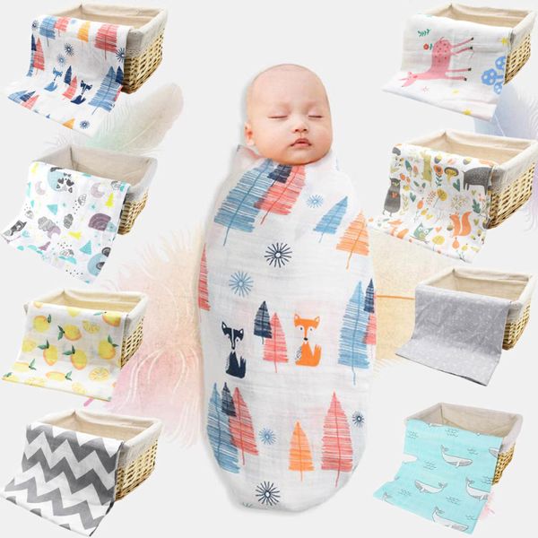 

100% хлопок baby soft newborn одеяло ванна марля младенца wrap марлевые пеленальный полотенце спальный мешок прогулочная коляска обложка тка