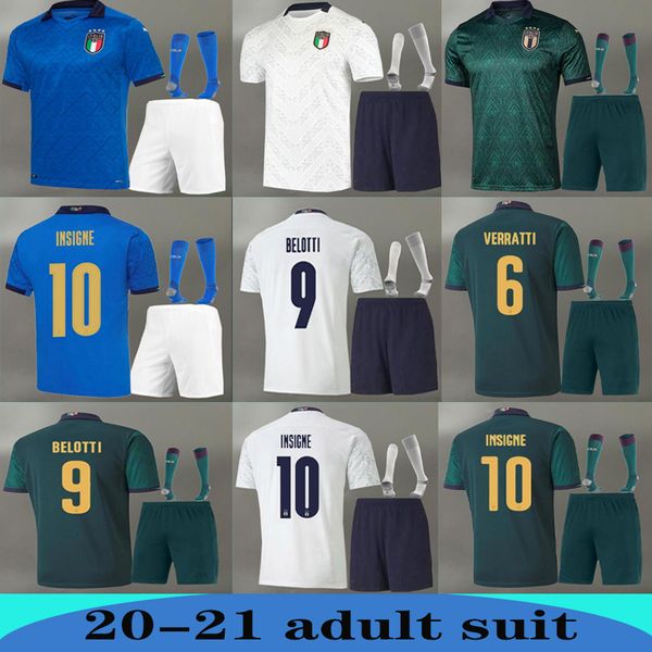

20/21 european cup italy soccer jerseys national team italy insigne belotti verratti kean bernardeschi kit socks football shirt unifor, Black