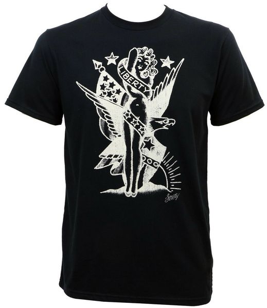 

sailor jerry татуировки lady liberty gray ink slim fit t-shirt s-2xl new хлопка tee shirt streetwear casual