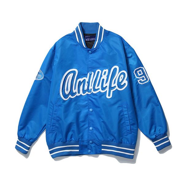

unique mens baseball jacket fashion designer hip hop letter embroidery outwear windbreaker streetwear big size coat for male, Black;brown