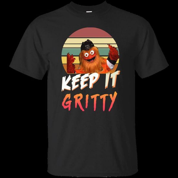 

retro vintage hockey keep it gritty flyers mascot black t-shirt mens womencartoon t shirt men new fashion ing
