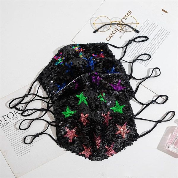 

sequins stars face masks breathable black mascarilla washable fashion respirator retractable reusable smoke protect men women 5 5qya c2
