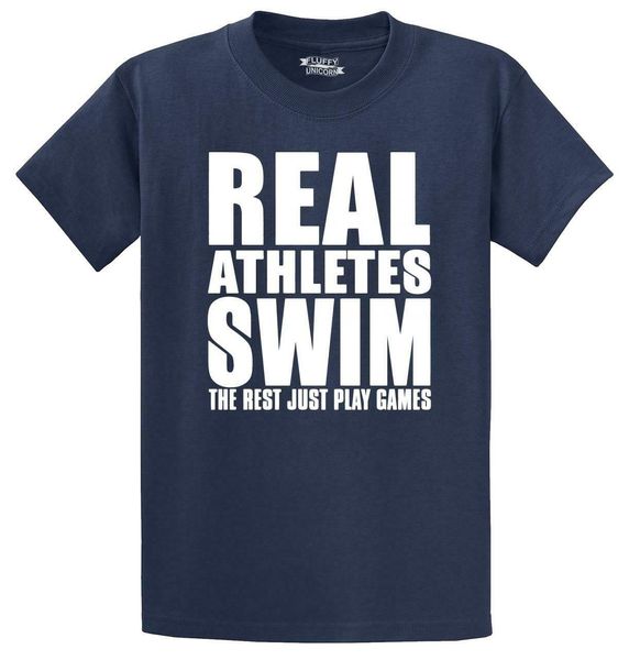 

mens real athletes swim t-shirt swimmer team sport