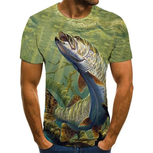 

fish pattern trend youth cool 3d print shirts hentai hippie funny men clothing