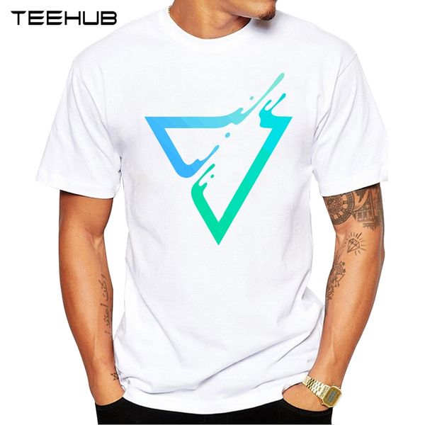

new arrivals 2019 teehub cool design men's fashion liquid triangle printed t-shirt short sleeve o-neck hipster tee