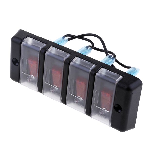 

4 gang waterproof led automotive toggle switch panel car marine boat rocker