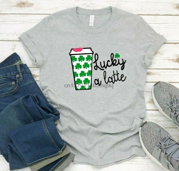 

new lucky a latte irish st. patricks day shamrock coffee t-shirts sweaters
