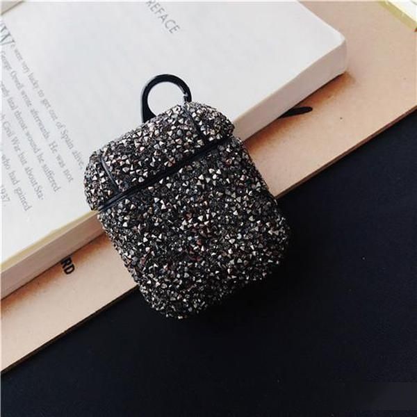

luxury fashion diamond shining glistening wave point bing airpods case for apple airpods protector for air pods