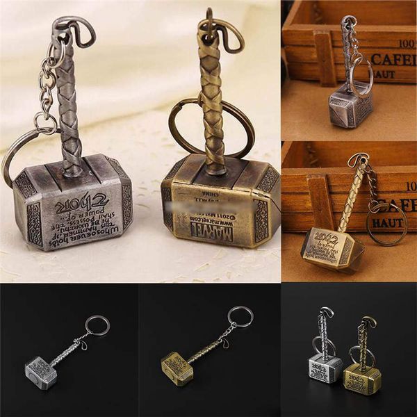 

marvel movie the avengers thor hammer keychain thor hammer keychain car key holder acrylic anime pendant accessories