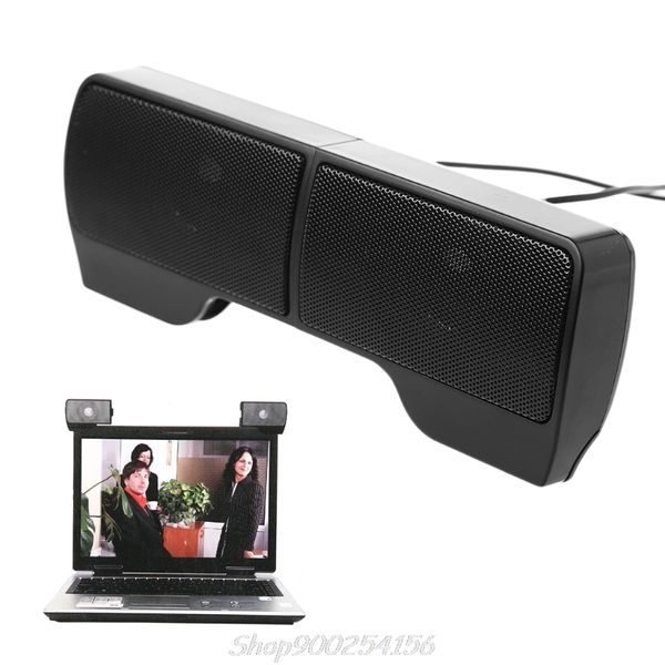 

1 pair mini usb powered line control stereo clip-on speaker for notebook lapau25 20 dropship